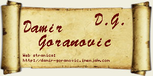 Damir Goranović vizit kartica